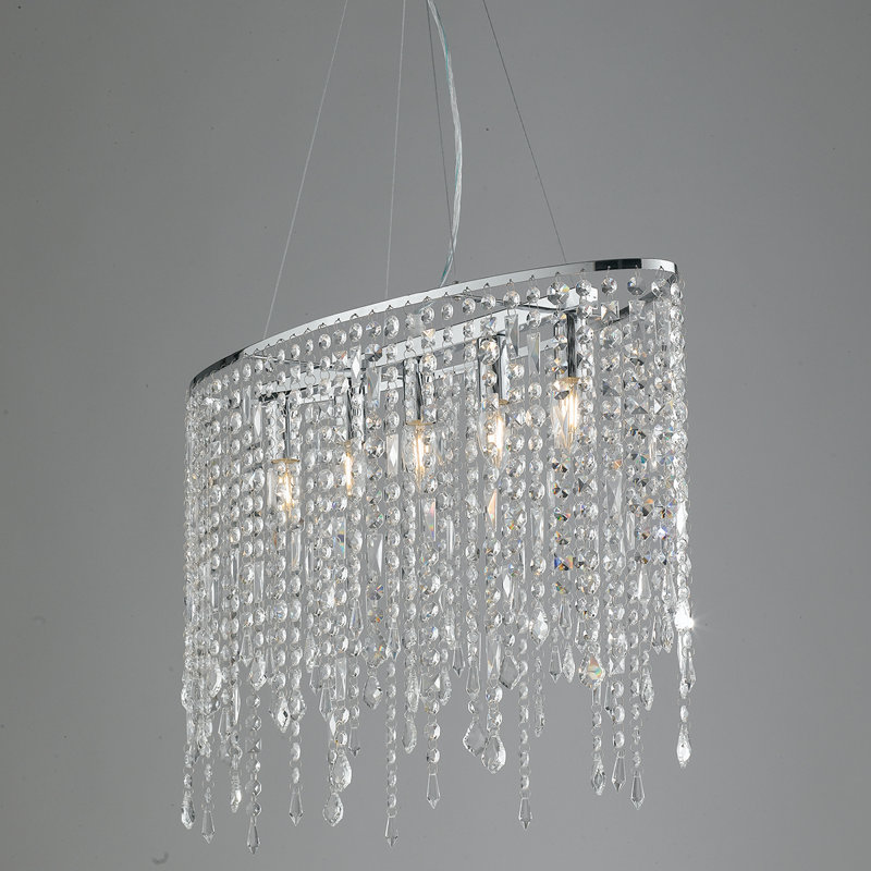 Ingrid 5 - Light Crystal Pendant, Chrome