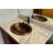 18" Wide Rim Oval Self Rimming Hammered Copper Bathroom Sink