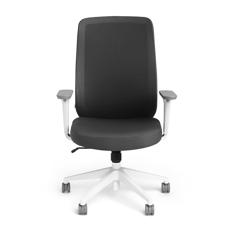 Chaise de travail Max, dossier haut, Gris foncé / Blanc
