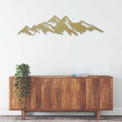 Mountains Metal Wall Art - Mountain Range Silhouette Wall Art - Nature Landscape Design Sculpture - Rustic Outdoor Wall Hanging - Modern Industrial Metal Art - Nature Inspired Home Decor - Bold Statement Art Piece