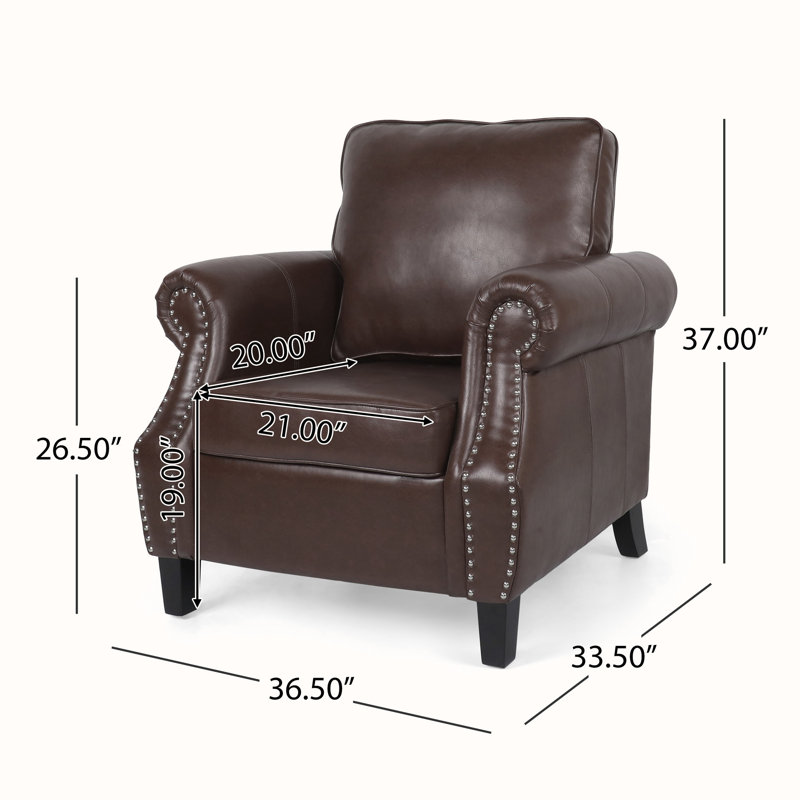 Fauteuil d'appoint à accoudoirs roulés