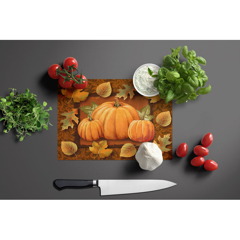 East Urban Home Pumpkins and Glass Cutting Board