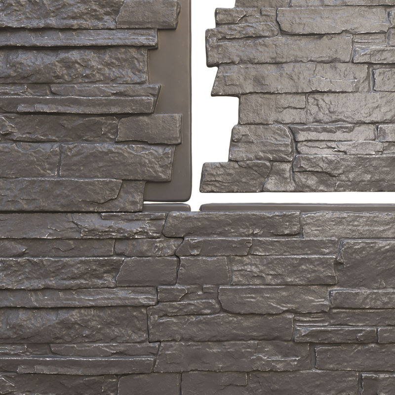 Panneau avec imitation de pierres EverStone Acadia, Gris ardoise