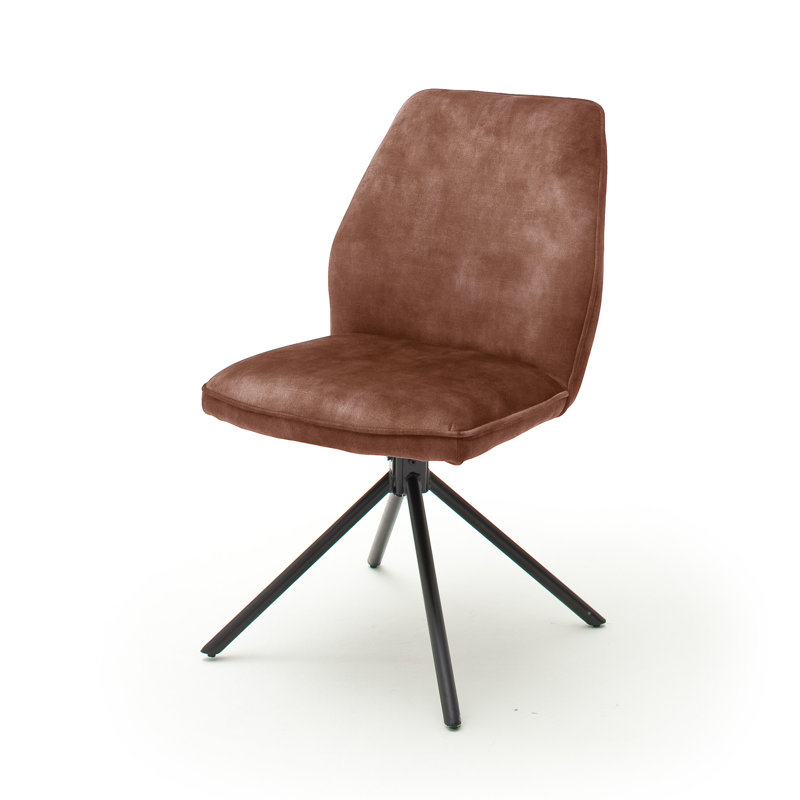 Lewellyn 50cm H Polyester Blend Upholstered Side Chair, Brown