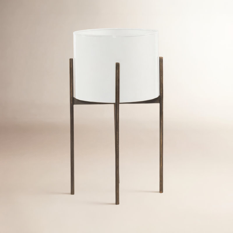 Jed Metal Planter, 26" H x 15" W x 15" D, Dark Brass-Finished