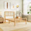 Structure de lit simple en bois de bambou, pied de lit haut, robuste, silencieux, sans sommier-2064124663