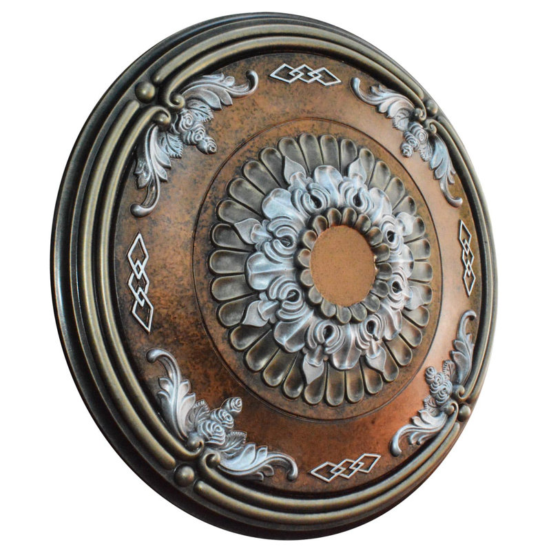 Snowy Daybreak 26" D Polyurethane Hand Painted Ceiling Medallion