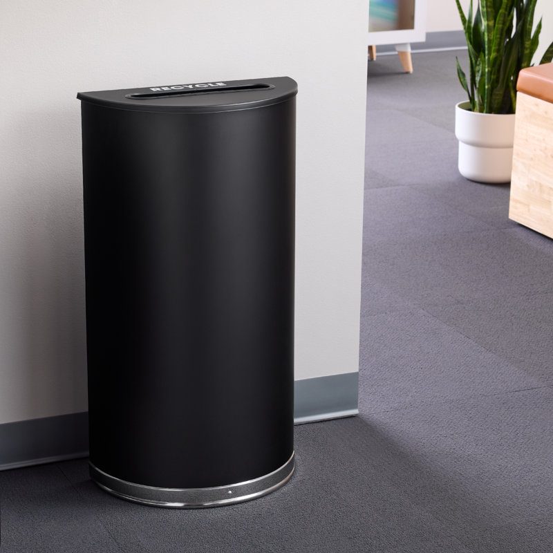 Safco 12.5 Gallon Half-Round Trash Can