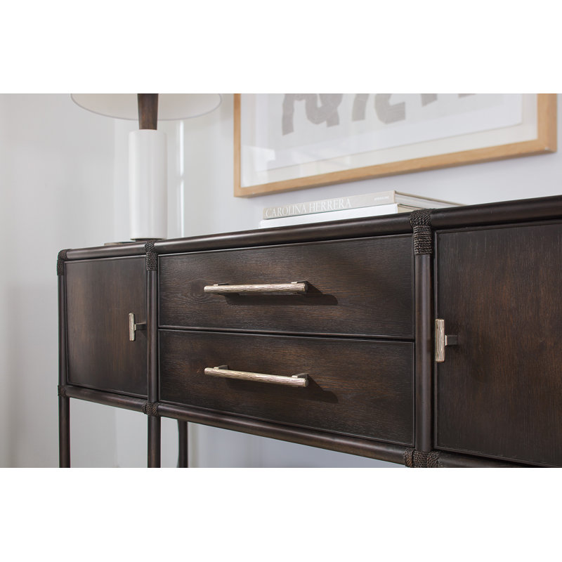 Retreat Pole Rattan Sideboard, Dark Wood/Black Sand