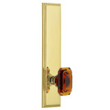 Grandeur Carré Tall Plate Passage with Baguette Amber Crystal Door Knob