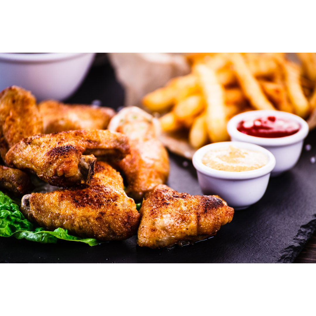 Chicken Nuggets And Fries - Wrapped Canvas Print