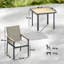 Outsunny 5 Piece Garden Dining Set 4 Seater Metal Garden Furniture Khaki