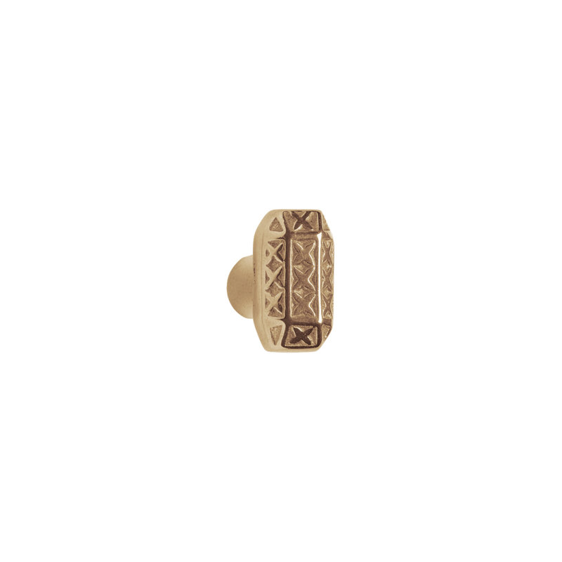 Emerald Bronze Rectangular Knob, Silicon Bronze Brushed