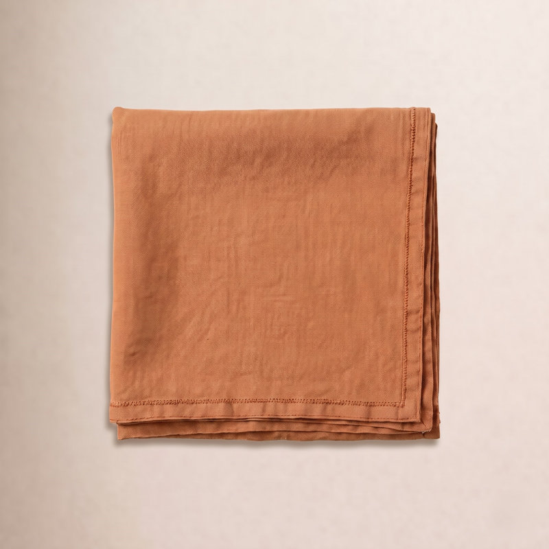 Aneta Stonewashed Overlock Edge Table Runner, Orange