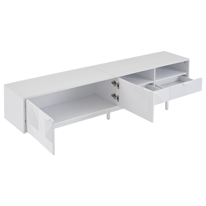 Tv Stand With  2 Doors And 2 Drawers, White