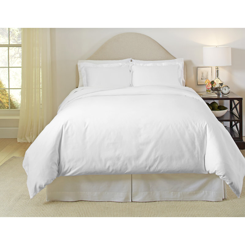 Ensemble de housse de couette 100% coton de qualité égyptienne à pointe longue 500 fils Pointehaven, Blanc