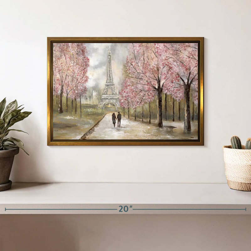Balade à Paris, Cadre flottant doré, 13 po x 9 po