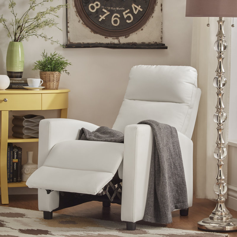 Fauteuil inclinable de cinéma maison manuel de 27,5 po de largeur, Blanc