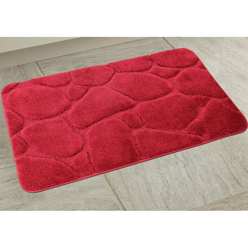 Banerjee Non-Slip Bath Rug, Burgundy