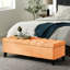 Velours orange contemporain avec bouton à couvercle, point losange, l 51,00 po x P 17,27 po, motif bois et orange, H 17,2 po