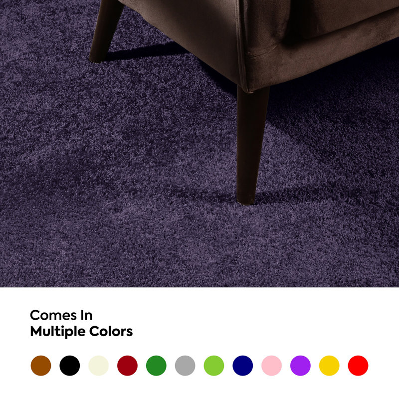 Modern Plush Pet and Kids Friendly Solid Color Area Rugs, Stain & Fade Resistance, Bedroom, Playroom and Kidsroom, Event, Wedding,  Perfect for Living Room, Dining Room, Purple Mena Rug