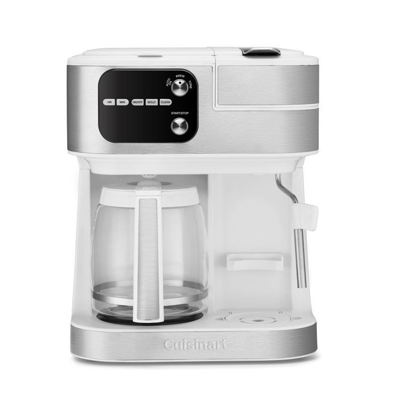 White Stainless Steel 4-in-1 Coffee and Espresso Maker
