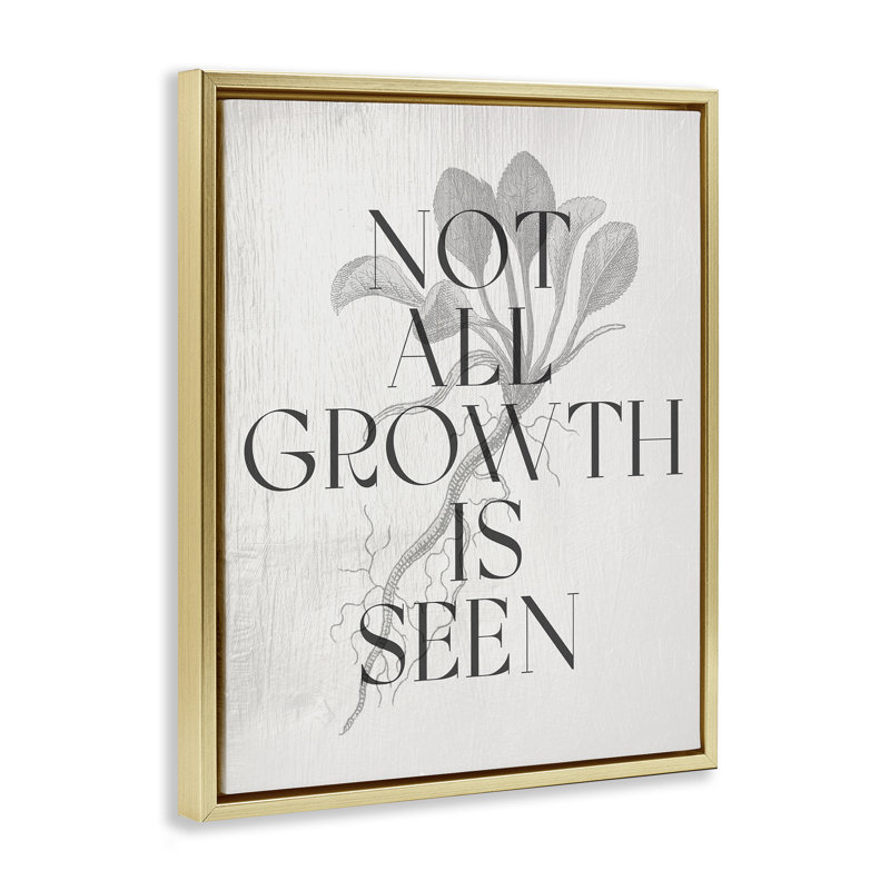  Not All Growth Is Seen Framed Floater Canvas Wall Art by Daphne Polselli, H 21 po x l 17 po, Cadre flottant métallique doré