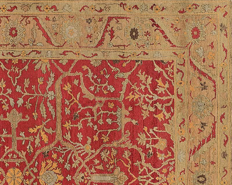 Jozan Wool Oriental Area Rug in Gold/Red, Rectangle 8' x 10'