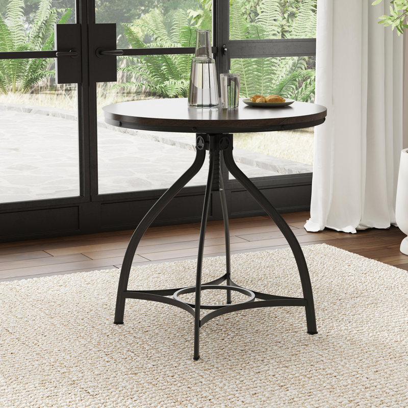 Kerome Round Adjustable Bar Table, Gris