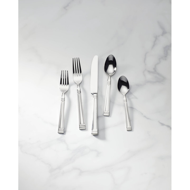 Esquire 65 Piece Stainless Steel Flatware Set, Service for 12