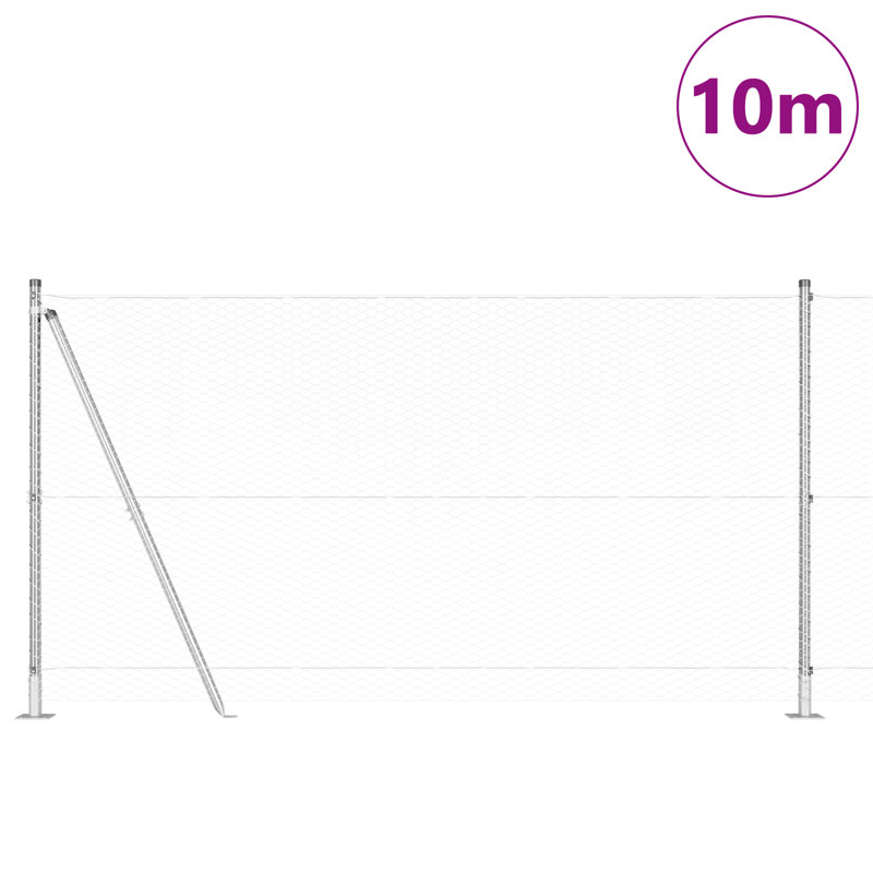 Hexagon Fence Galvanised Steel, 120cm H x 1000cm W
