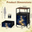 Table de chevet 2 tiroirs avec station de charge, table de chevet avec ports USB et amp; Table de chevet noire Outlet
