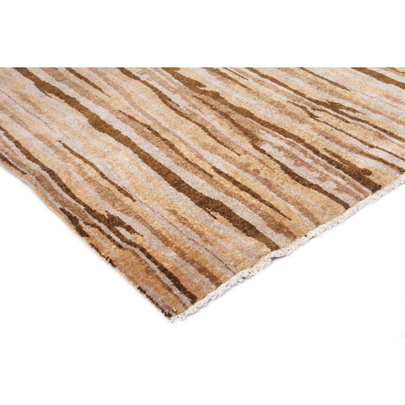 Metropolitan Wool Abstract Area Rug in Gray/Brown/Camel/Beige, Rectangle 9' x 10'