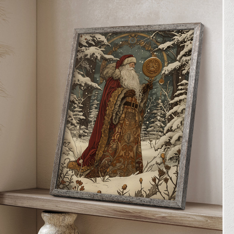 «Christmas Holiday» DCXXVII, reproduction d'art encadrée - bois massif, H 21 po x l 17 po