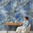 Stone Texture Wallpaper Blue Abstract Wall Mural
