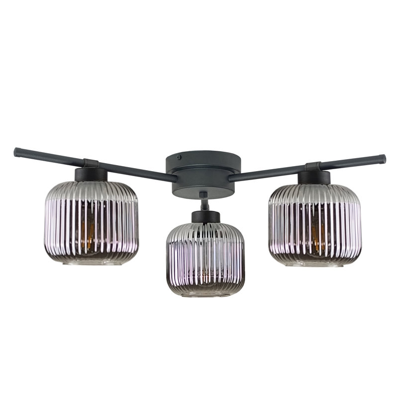 Foton 3-light Flush Mount, Black