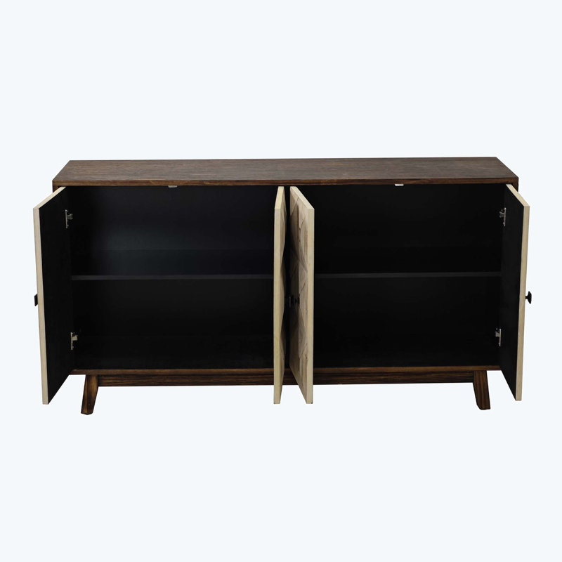 Buffet avec tablette réglable Alfort, Natural/Brown