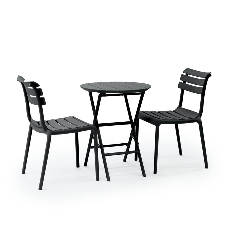 Ensemble bistro rond 2 personnes Centerville, Noir