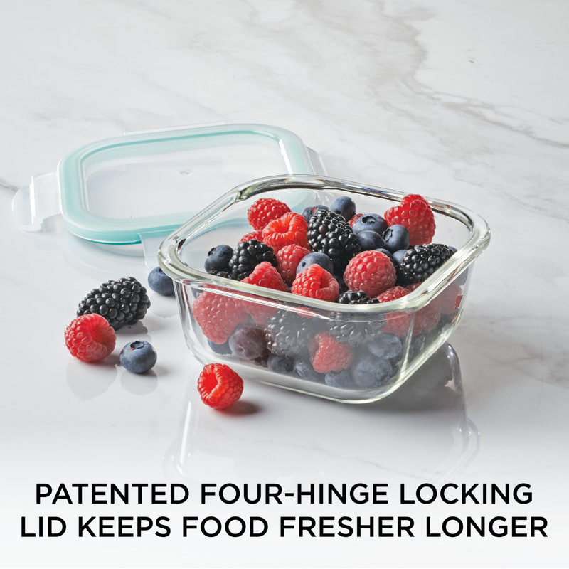 Clear Square Glass Food Storage Jar, 17-oz, BPA-free
