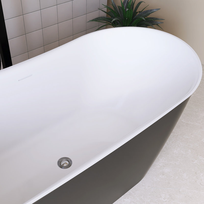 Baignoire de trempage autoportante en acrylique 59 po, Gris