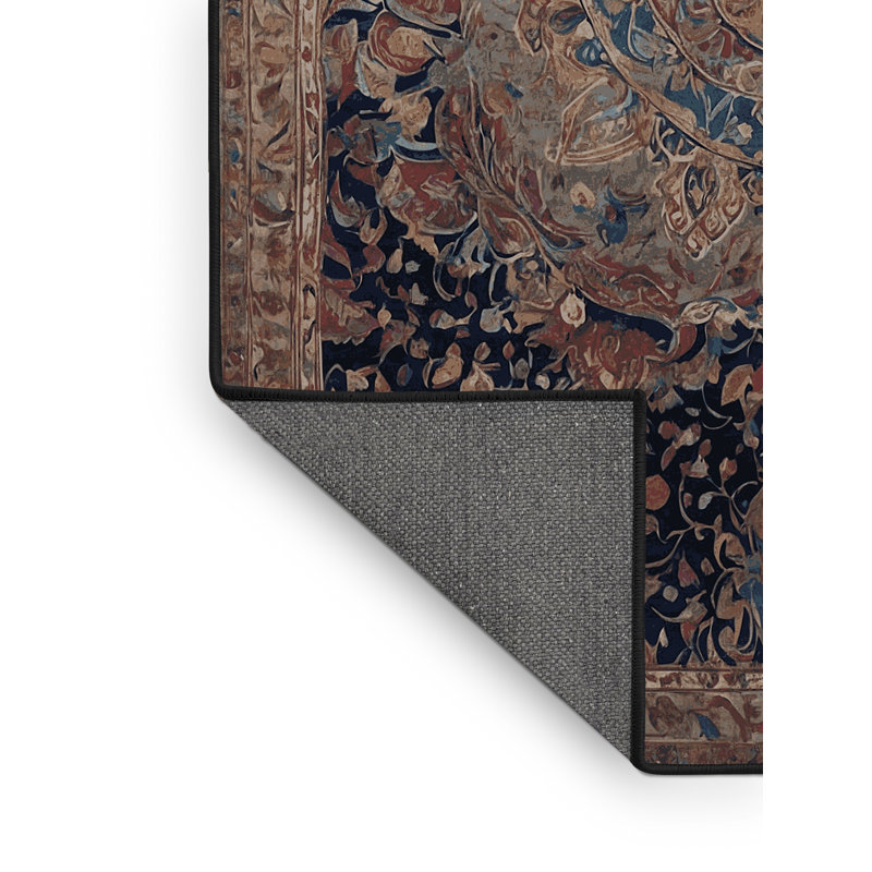 Tapis brun soyeux et moelleux, Rond 6 pi