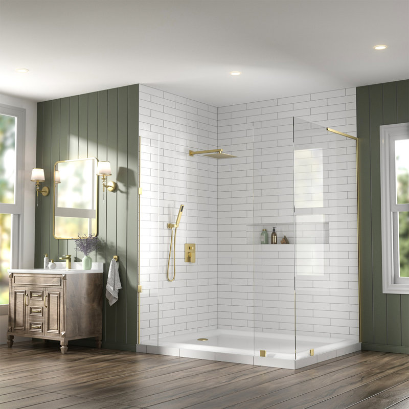 Modern Square Shower System, Rain Shower Head With Handheld Spray, Shower Faucet Set, Brushed Gold