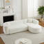 Canapé modulaire de luxe à dossier incurvé de 109,4 po, canapé à dossier courbé moderne en tissu de chenille, deux coussins décoratifs minimalistes en forme de L pour le salon (beige méridienne)-1417205878