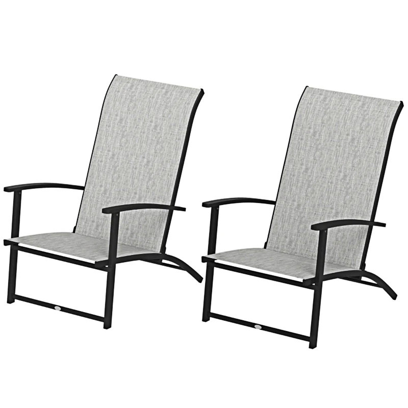 Ensemble de 2 chaises d'extérieur pliantes, Gris