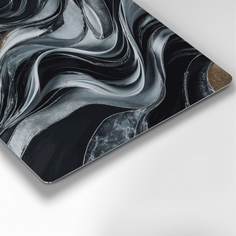 «Lyrical Abstraction 45», art mural en métal noir, H 12 po x l 12 po