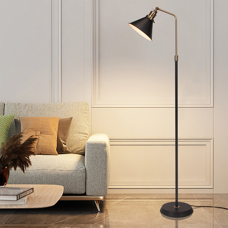 Lampe sur pied noire 58 po HonoDing, sans ampoule