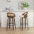 Leeana Mid-Century Modern Rattan Bar Stools With Upholstered Seat（Set Of 4)-2033474099-2033474111