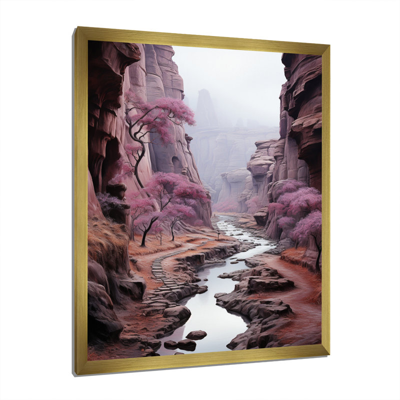 Impression sur toile «S tabac Purple Canyon Endless Journey», H 32 po x l 24 po x P 1 po, Encadrement doré