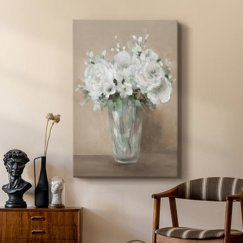 Fleurs blanches - galerie Cavas sur mesure, H 12 po x l 8 po