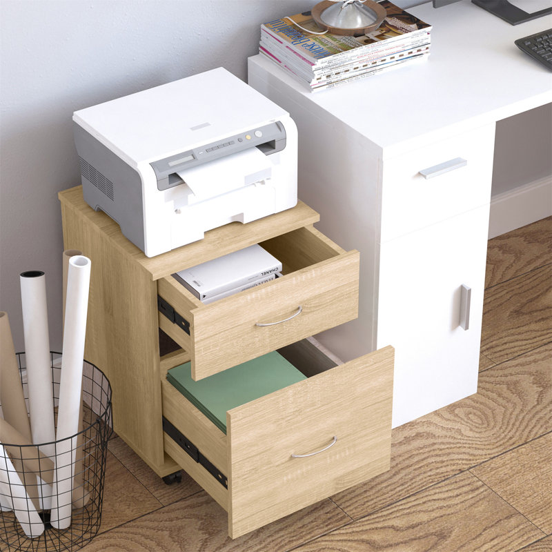 Oscor 2 Drawer Filing Cabinet, Brown